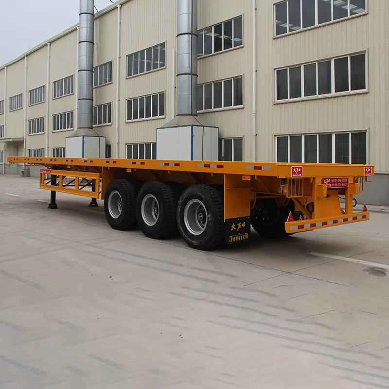 12.4m 3-axle flatbed trailer semi trailer with FUWA 13T axle