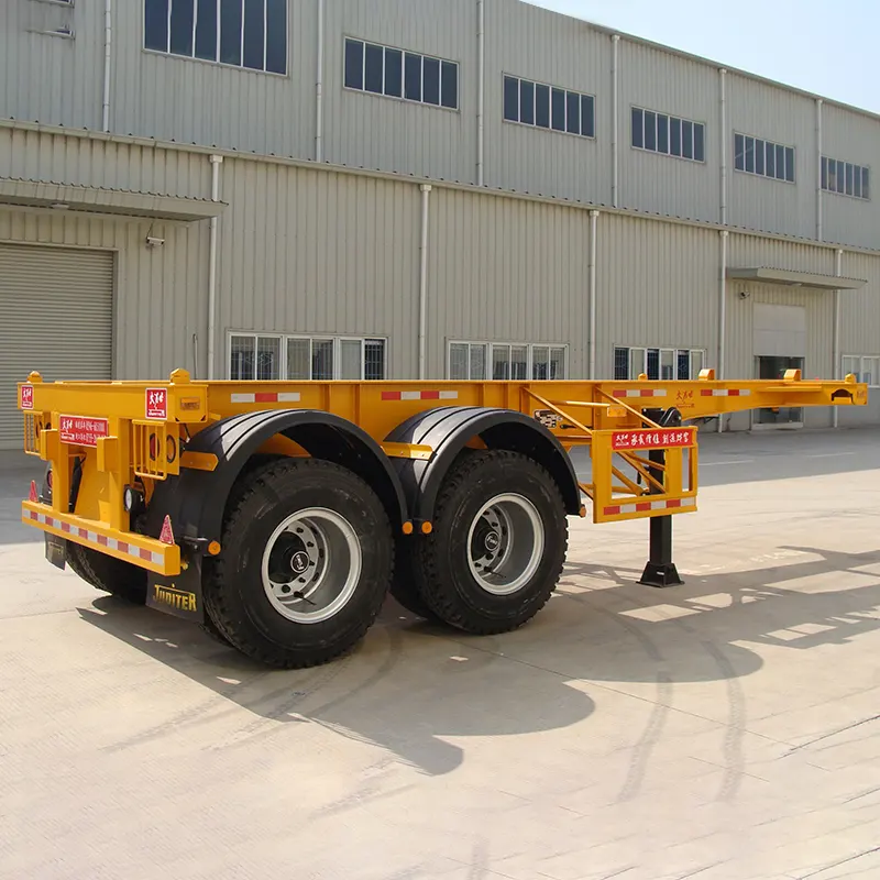 20ft 2-axle skeleton trailer semi trailer with 19 inch Landing Gear