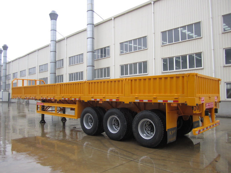 3 Axles dropside ລົດພ່ວງເຄິ່ງ