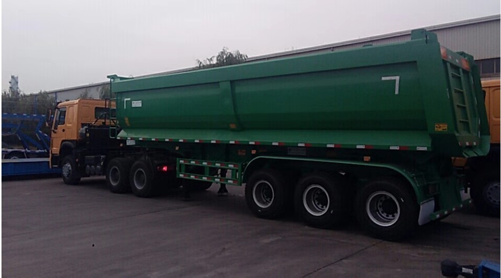 3 Axles Dump Semi Trailers ທີ່ມີຄວາມສາມາດ 35cbm