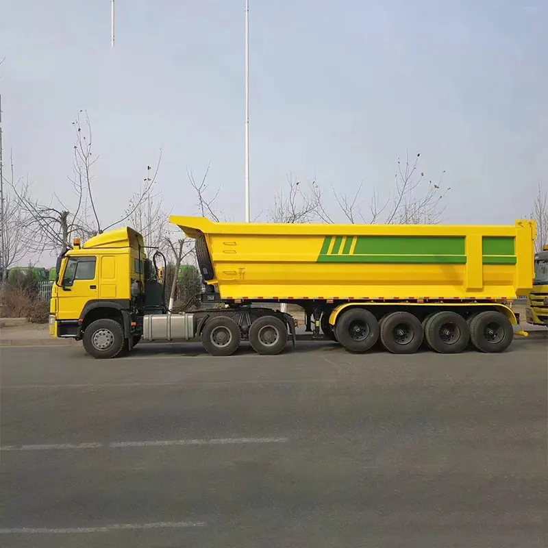 4 Axles Dump Semi Trailer With Fuwa 16t Axles