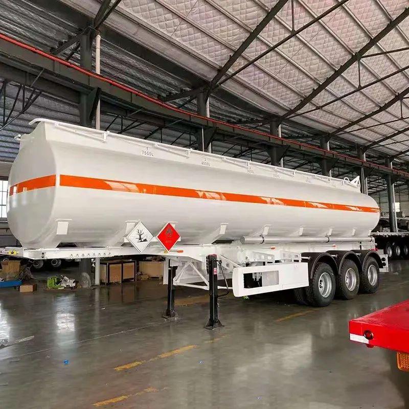40000l Carbon Steel Oil Tanker Semi Trailer ມີ 4 ຊ່ອງ