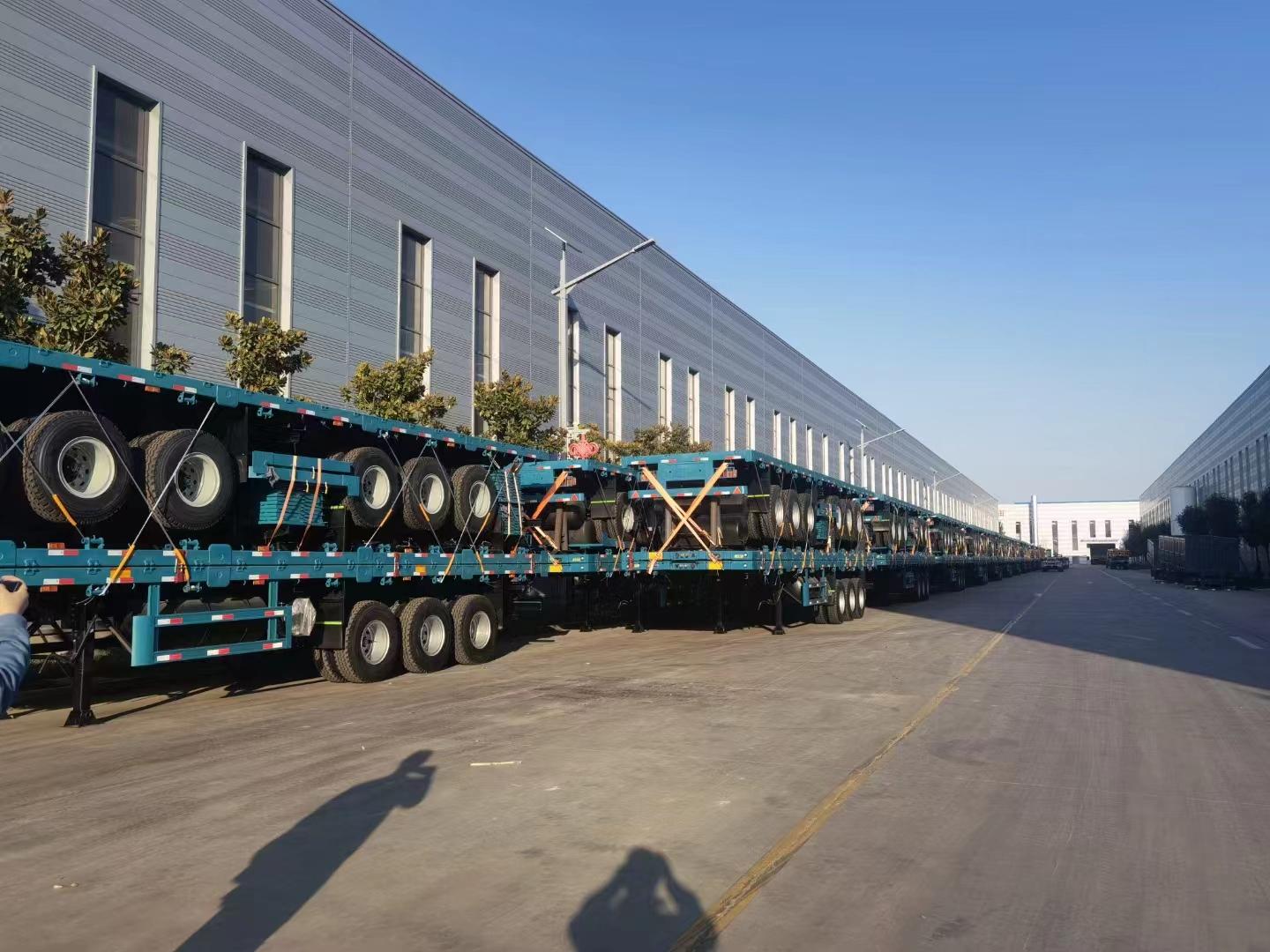 40ft 3 axles flatbed semi trailers ມີ 12 locks