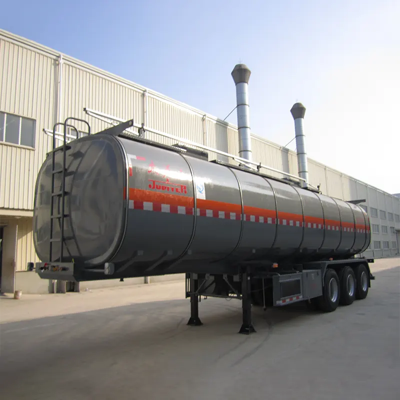 45cbm 45000l Carbon Steel Oil Tanker Semi Trailer ມີ 5 ຊ່ອງ