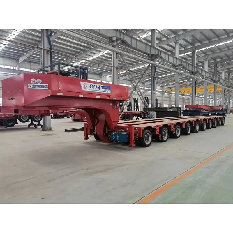 Multi-axle Modular Semi Trailer ມີລະບົບການຊີ້ນໍາໄຮໂດຼລິກ